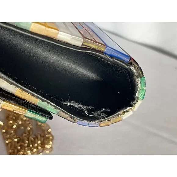 Kurt Geiger Multicolor Striped Clutch - Picture 8 of 11